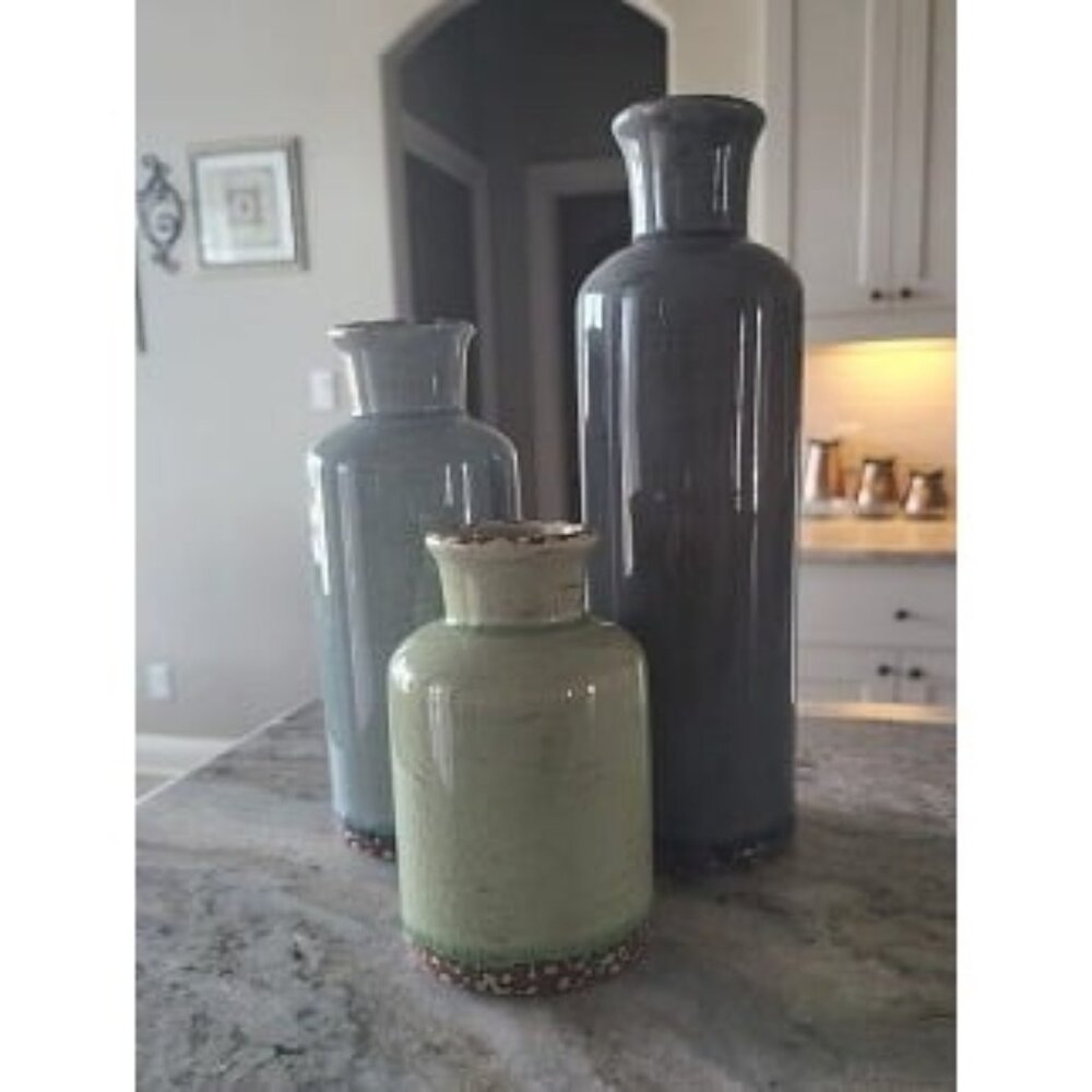 New Ceramic vase 3 Piece Set, Small Flower vase for Home Decoration